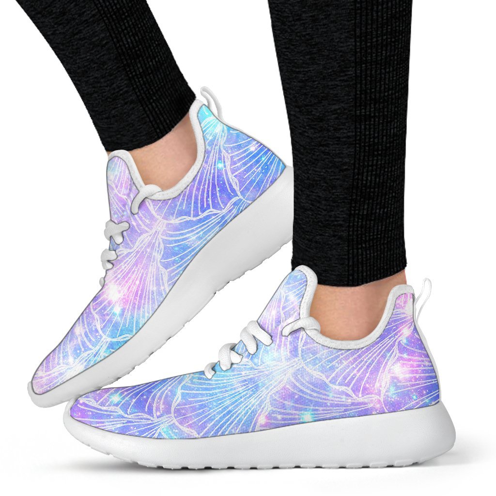 Galaxy Mermaid Scales Pattern Print Mesh Knit Shoes GearFrost