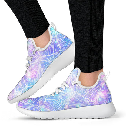 Galaxy Mermaid Scales Pattern Print Mesh Knit Shoes GearFrost