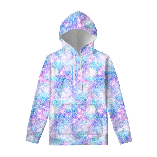 Galaxy Mermaid Scales Pattern Print Pullover Hoodie