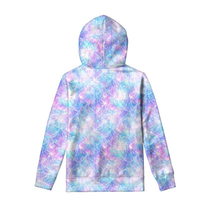 Galaxy Mermaid Scales Pattern Print Pullover Hoodie