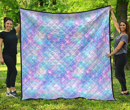 Galaxy Mermaid Scales Pattern Print Quilt