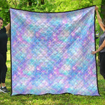 Galaxy Mermaid Scales Pattern Print Quilt