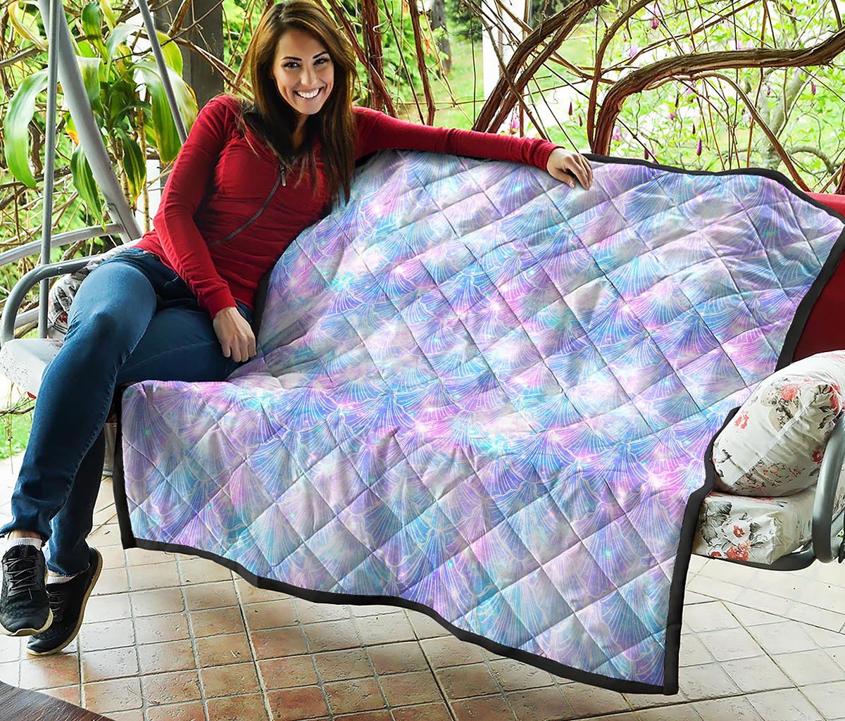 Galaxy Mermaid Scales Pattern Print Quilt
