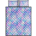 Galaxy Mermaid Scales Pattern Print Quilt Bed Set