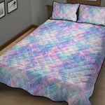Galaxy Mermaid Scales Pattern Print Quilt Bed Set