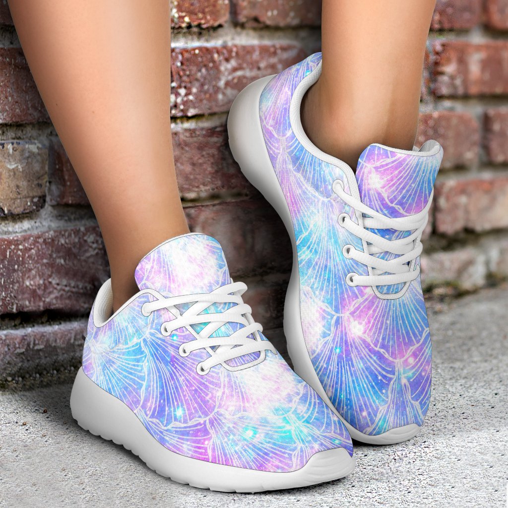 Galaxy Mermaid Scales Pattern Print Sport Shoes GearFrost