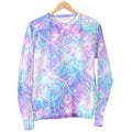 Galaxy Mermaid Scales Pattern Print Women's Crewneck Sweatshirt