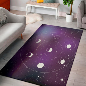 Galaxy Moon Phase Print Area Rug