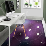 Galaxy Moon Phase Print Area Rug