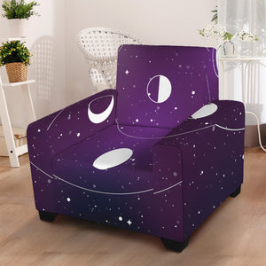 Galaxy Moon Phase Print Armchair Slipcover