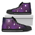 Galaxy Moon Phase Print Black High Top Sneakers