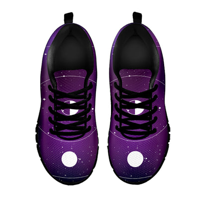 Galaxy Moon Phase Print Black Sneakers