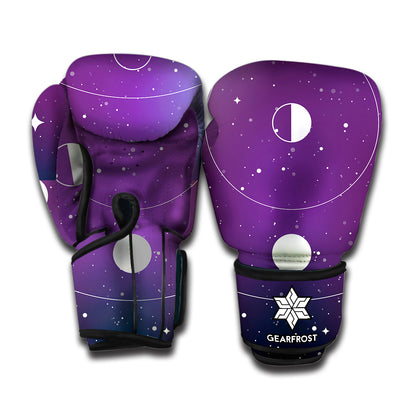 Galaxy Moon Phase Print Boxing Gloves