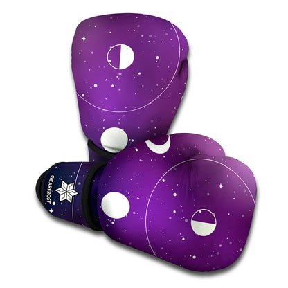 Galaxy Moon Phase Print Boxing Gloves