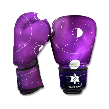 Galaxy Moon Phase Print Boxing Gloves