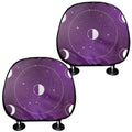 Galaxy Moon Phase Print Car Headrest Covers