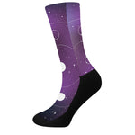 Galaxy Moon Phase Print Crew Socks