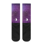 Galaxy Moon Phase Print Crew Socks