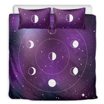 Galaxy Moon Phase Print Duvet Cover Bedding Set