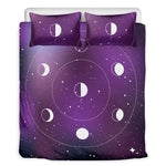 Galaxy Moon Phase Print Duvet Cover Bedding Set