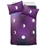 Galaxy Moon Phase Print Duvet Cover Bedding Set