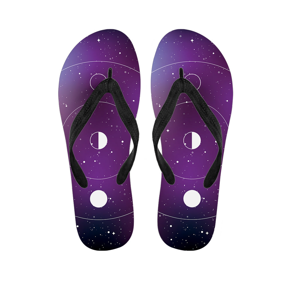 Galaxy Moon Phase Print Flip Flops