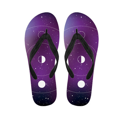 Galaxy Moon Phase Print Flip Flops