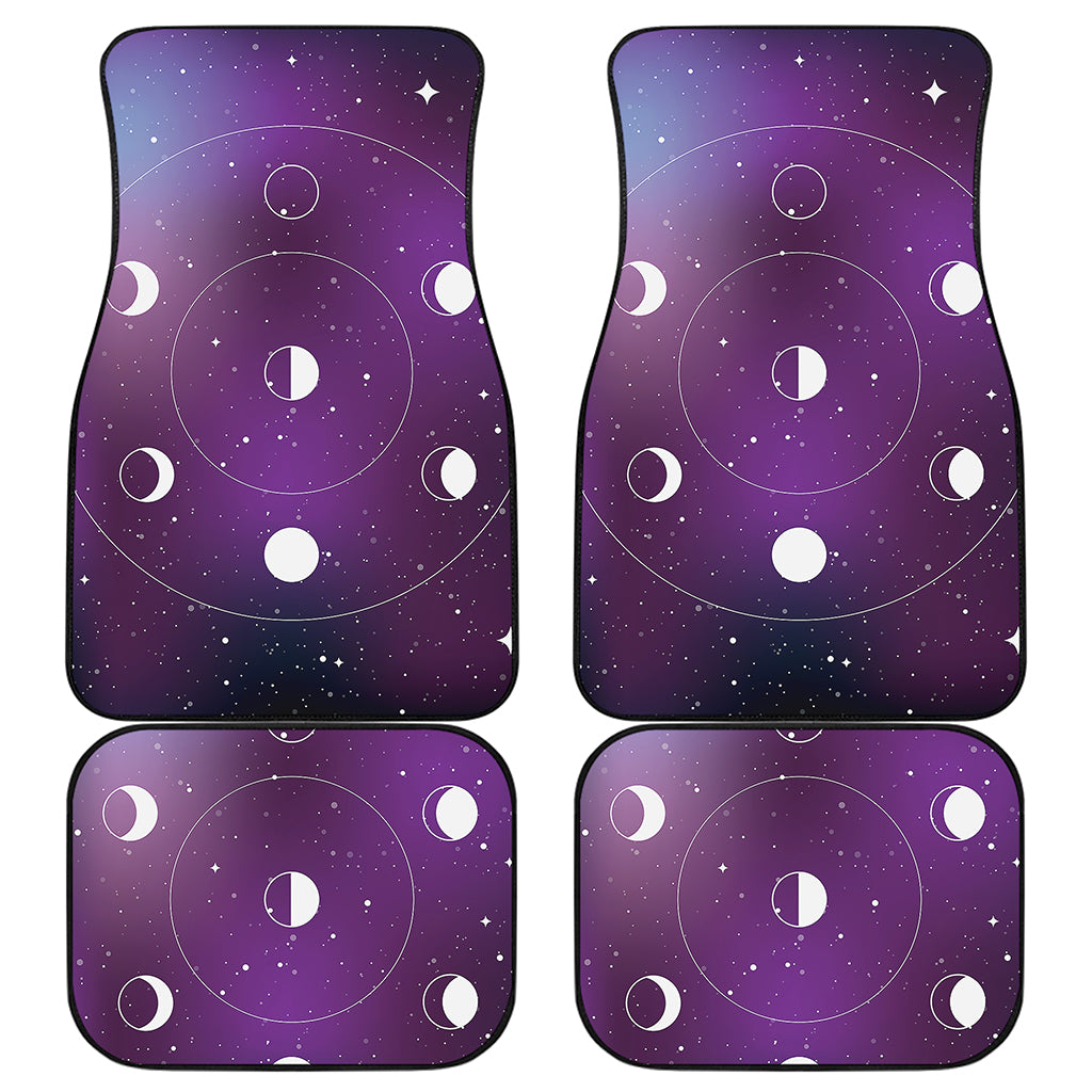 Galaxy Moon Phase Print Front and Back Car Floor Mats