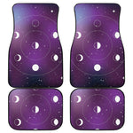 Galaxy Moon Phase Print Front and Back Car Floor Mats