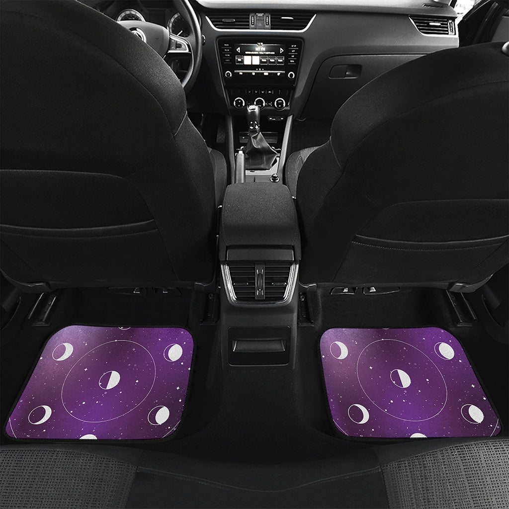 Galaxy Moon Phase Print Front and Back Car Floor Mats