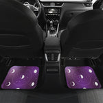 Galaxy Moon Phase Print Front and Back Car Floor Mats