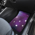 Galaxy Moon Phase Print Front and Back Car Floor Mats