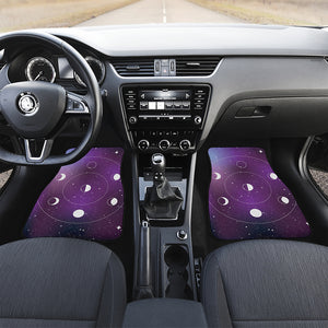 Galaxy Moon Phase Print Front Car Floor Mats