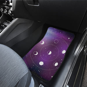 Galaxy Moon Phase Print Front Car Floor Mats