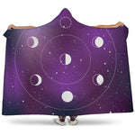 Galaxy Moon Phase Print Hooded Blanket