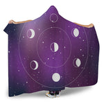 Galaxy Moon Phase Print Hooded Blanket