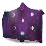 Galaxy Moon Phase Print Hooded Blanket