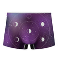 Galaxy Moon Phase Print Men's Boxer Briefs