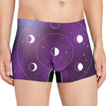 Galaxy Moon Phase Print Men's Boxer Briefs