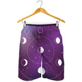 Galaxy Moon Phase Print Men's Shorts