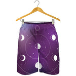 Galaxy Moon Phase Print Men's Shorts