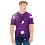 Galaxy Moon Phase Print Men's T-Shirt