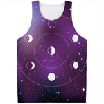 Galaxy Moon Phase Print Men's Tank Top