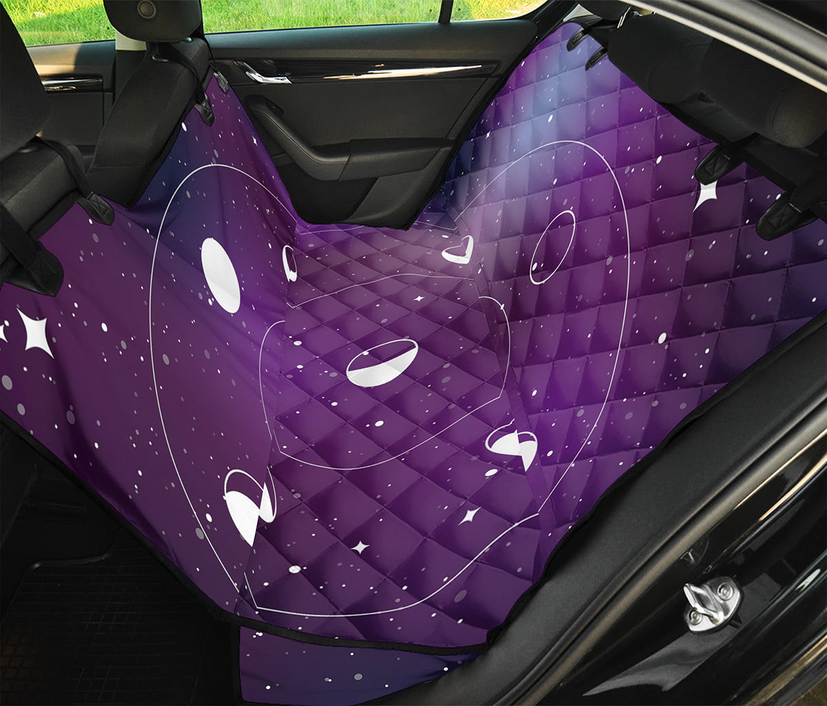 Galaxy Moon Phase Print Pet Car Back Seat Cover