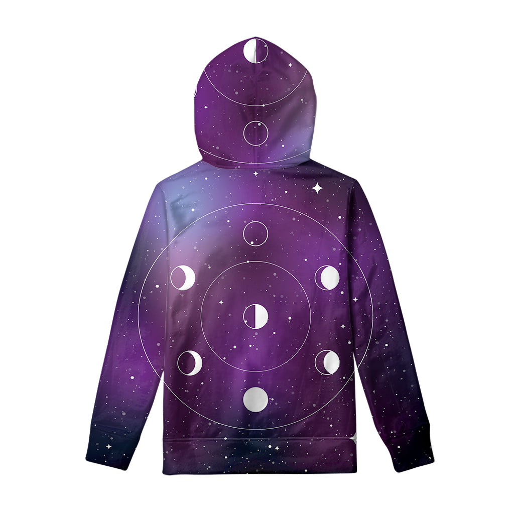 Galaxy Moon Phase Print Pullover Hoodie