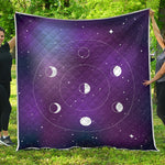 Galaxy Moon Phase Print Quilt