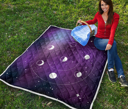 Galaxy Moon Phase Print Quilt
