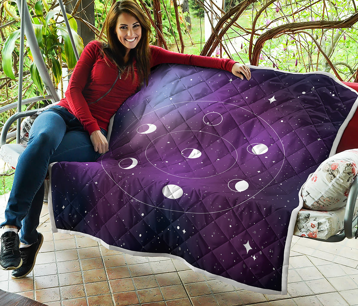 Galaxy Moon Phase Print Quilt