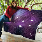 Galaxy Moon Phase Print Quilt