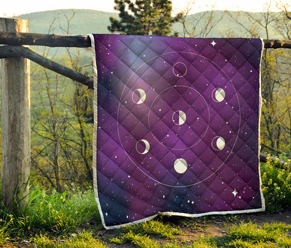 Galaxy Moon Phase Print Quilt